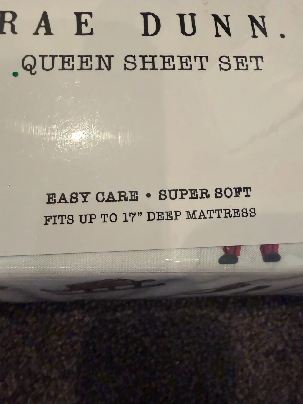Rae Dunn Merry Everything Queen Sheet Set Christmas Santa Reindeer NWT